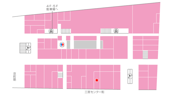 Sanrio 神戸三宮店 フロアマップ